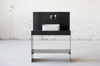 Modern rectangular concrete bathroom sink