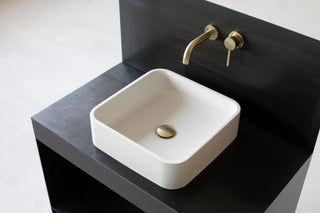 Modern rectangular concrete bathroom sink