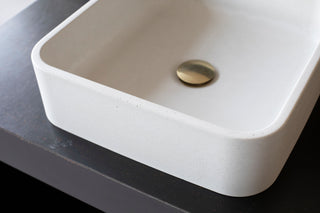 Modern rectangular concrete bathroom sink