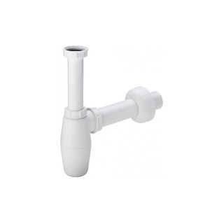 Sifón estándar para lavabo (plástico blanco)